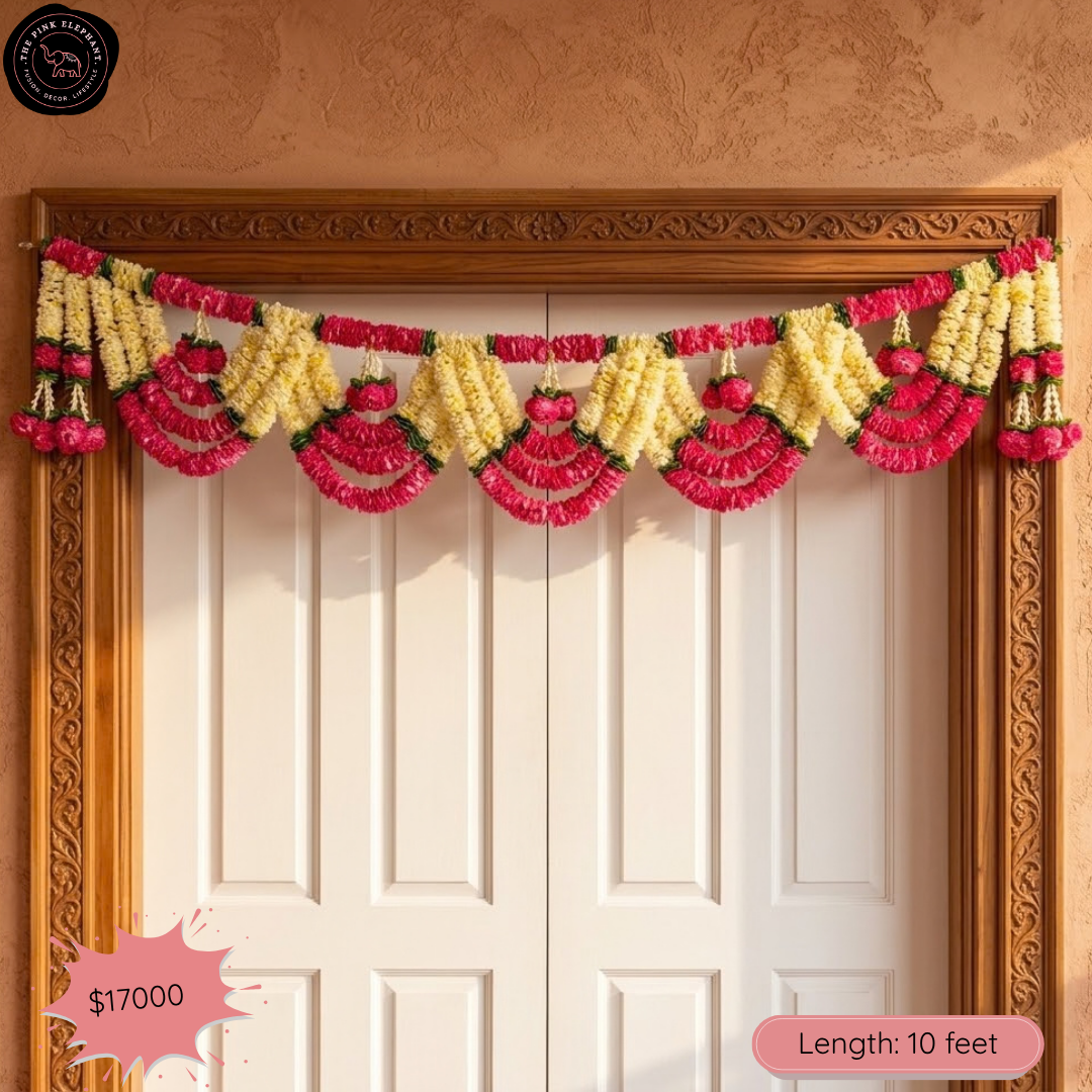 Pink Looping Flower Toran 9051 - 10ft