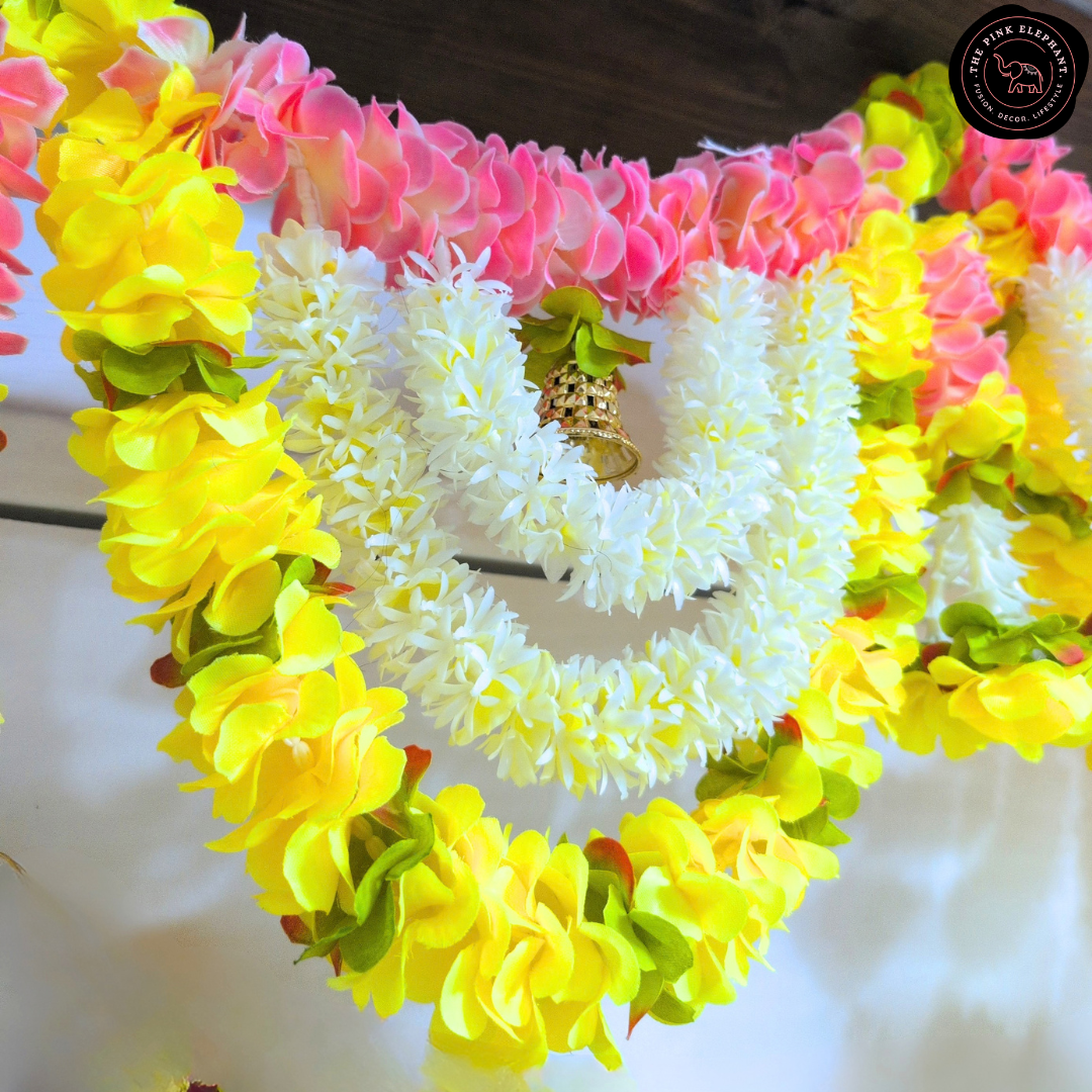 Pink and Yellow Flower Toran