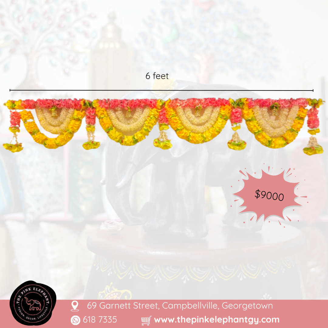 Pink and Yellow Flower Toran