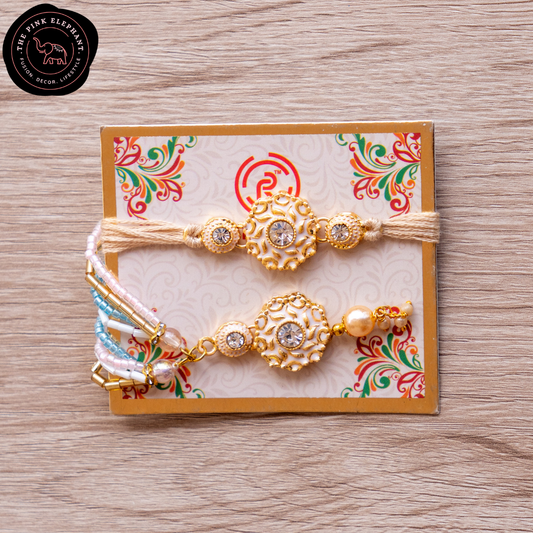 Royal Jodi Bhaiya Bhabi Rakhi Set 2-Ivory 929