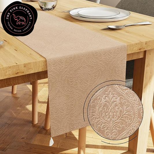 Brown Embossed Table Runner
