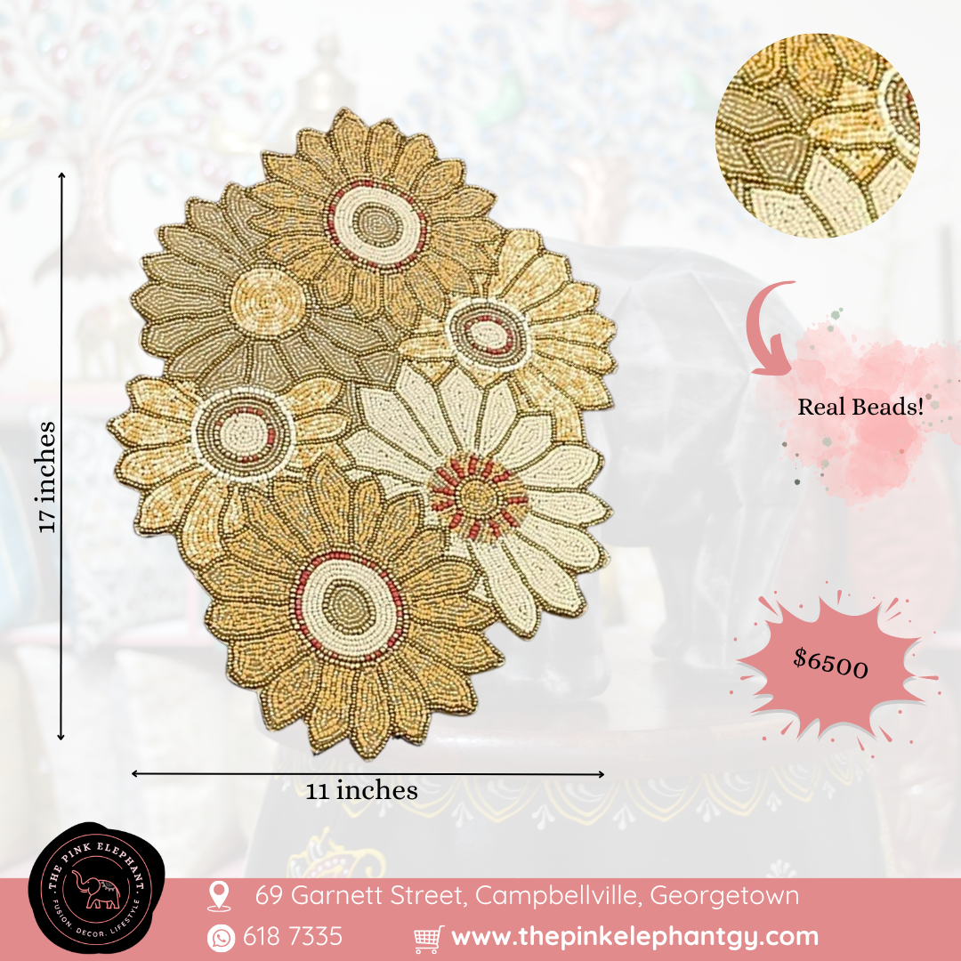 Floral Beaded Centerpiece Mat