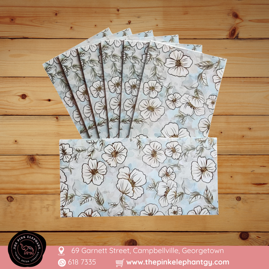 Floral Blue and Gold Embossed Envelope