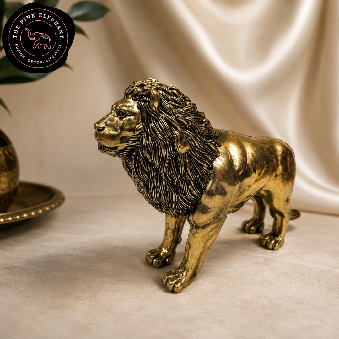 Brass Golden Lion Statue