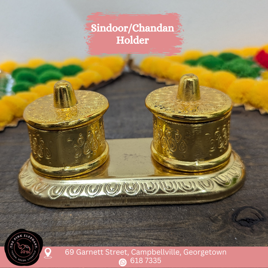 Gold Dual Sindoor & Kumkum Holder