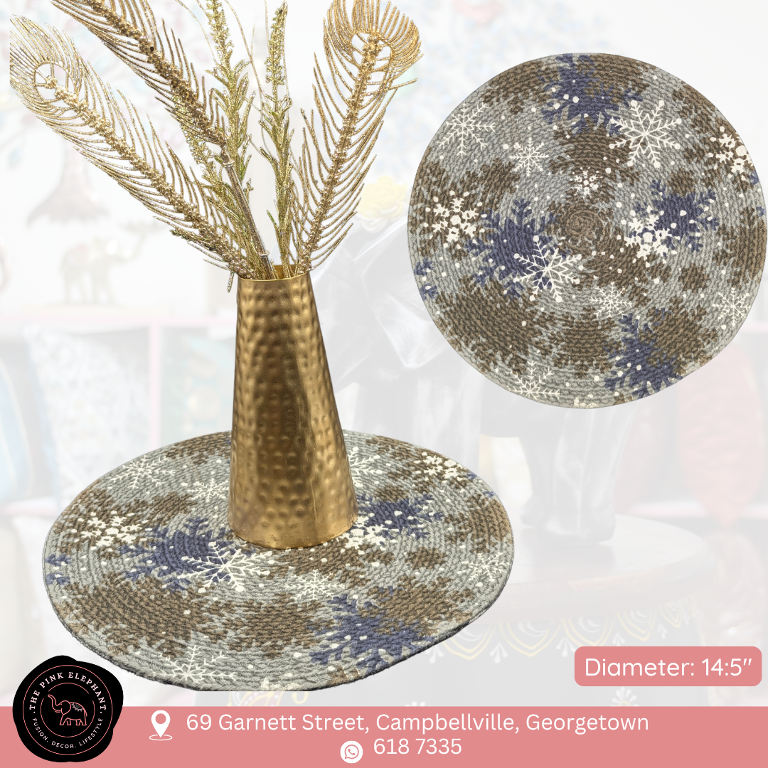 Grey and Navy Snowflake Christmas Placemat