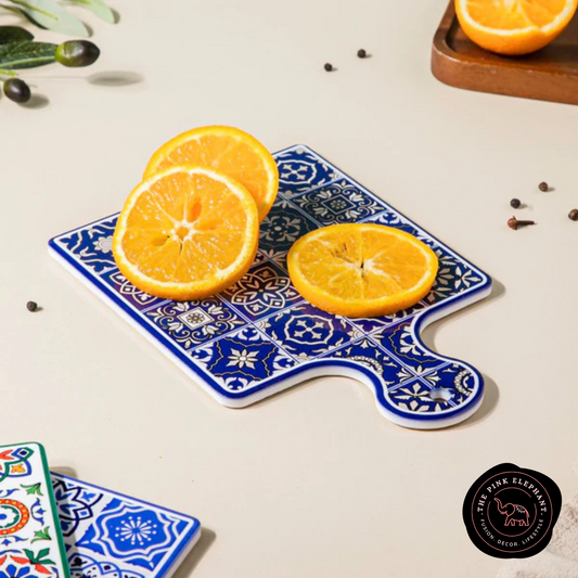 Dark Blue Trivet with Handle