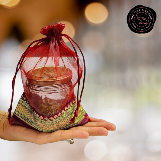 Dark Red Organza Gift Bags