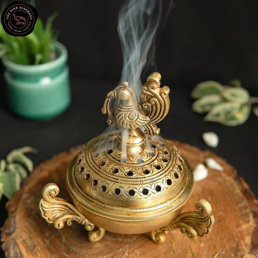 Decorative Brass Peacock Incense Diffuser