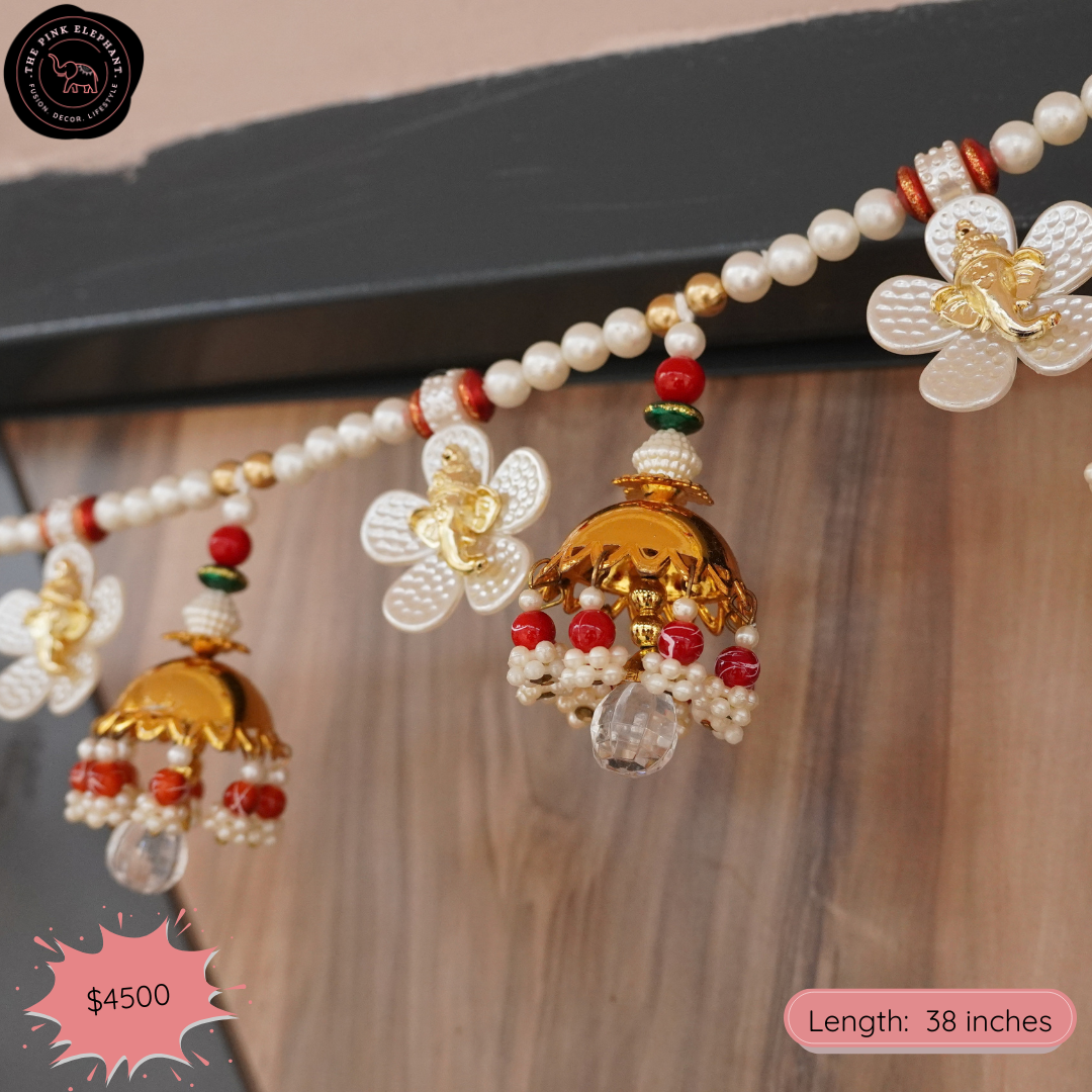 Flower Pearl Ganesh Toran - 2561