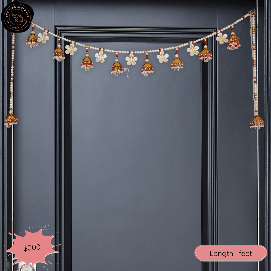Flower Pearl Ganesh Toran - 2561
