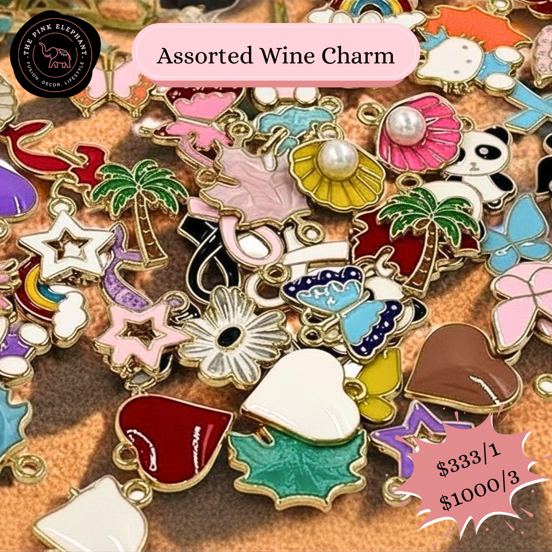 Gold Wine Charms