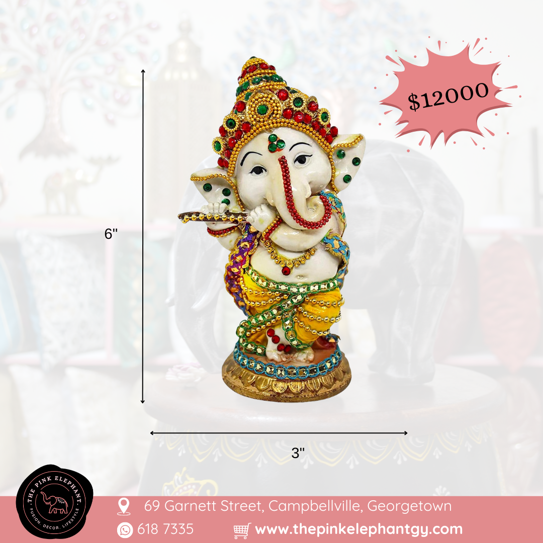 Bejeweled Ganesh Ceramic Statue