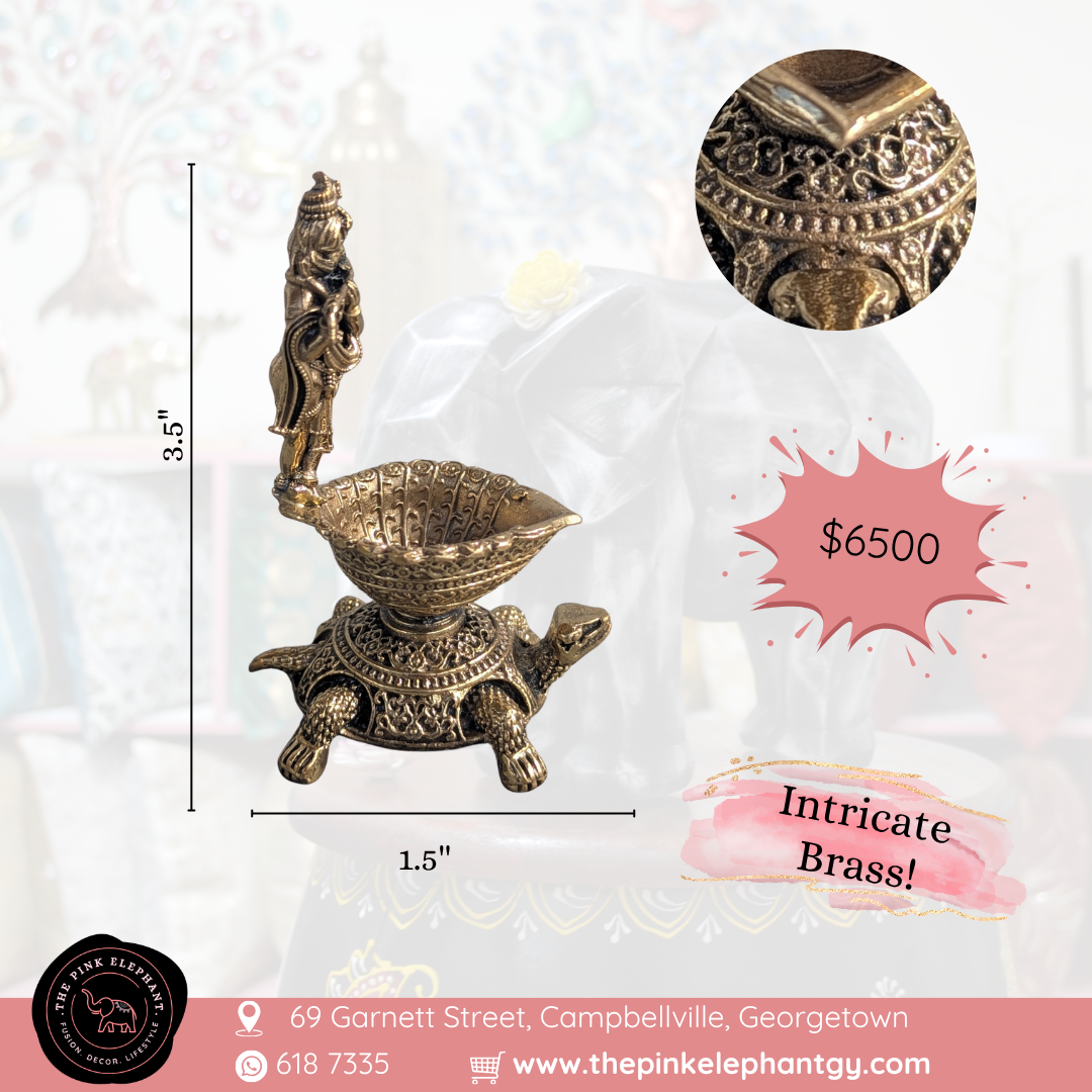 Krishna Diya Intricate Brass Figurine