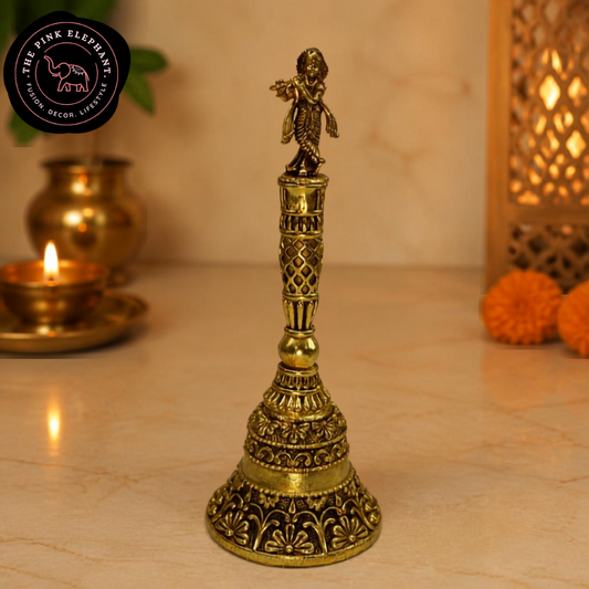 Brass Krishna Hand Bell 5.5"