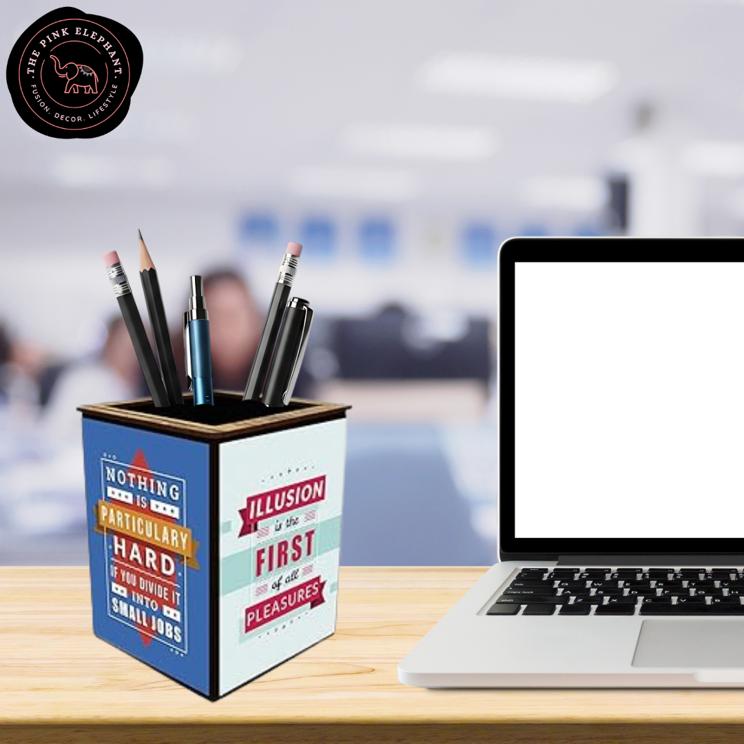 Motivational Pen Holder - Light Blue