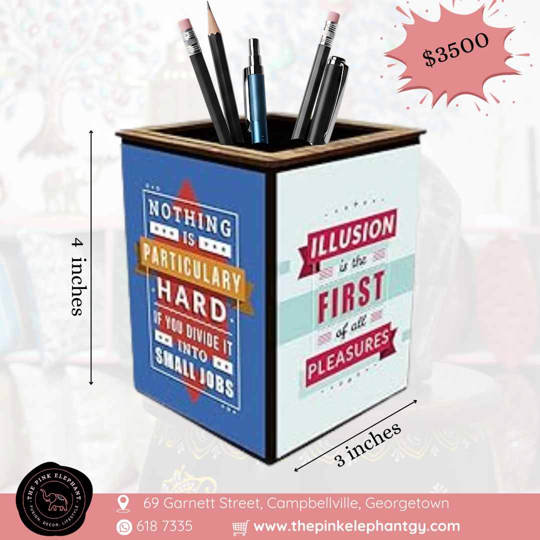 Motivational Pen Holder - Light Blue