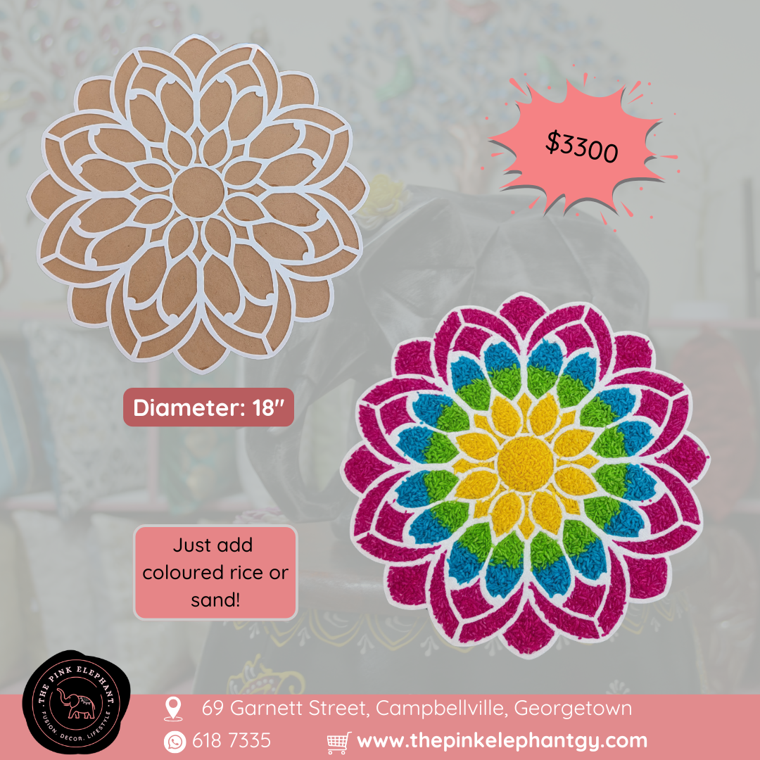 MDF Rangoli Stencil - Lotus Flower 18 inch