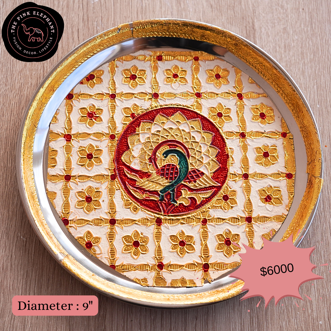 Meenakari Decorative Stainless Steel Thali - 9”