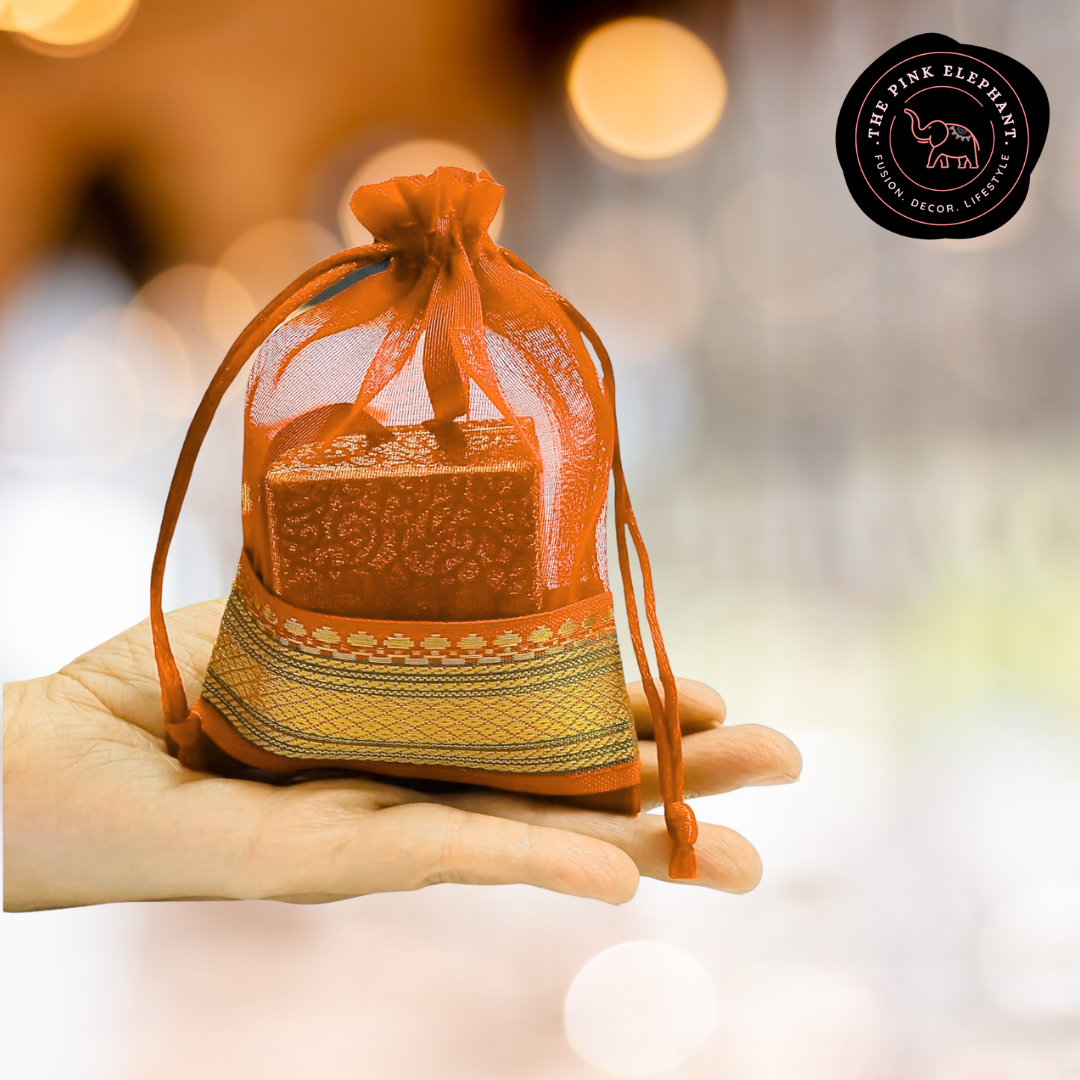 Orange Organza Gift Bags