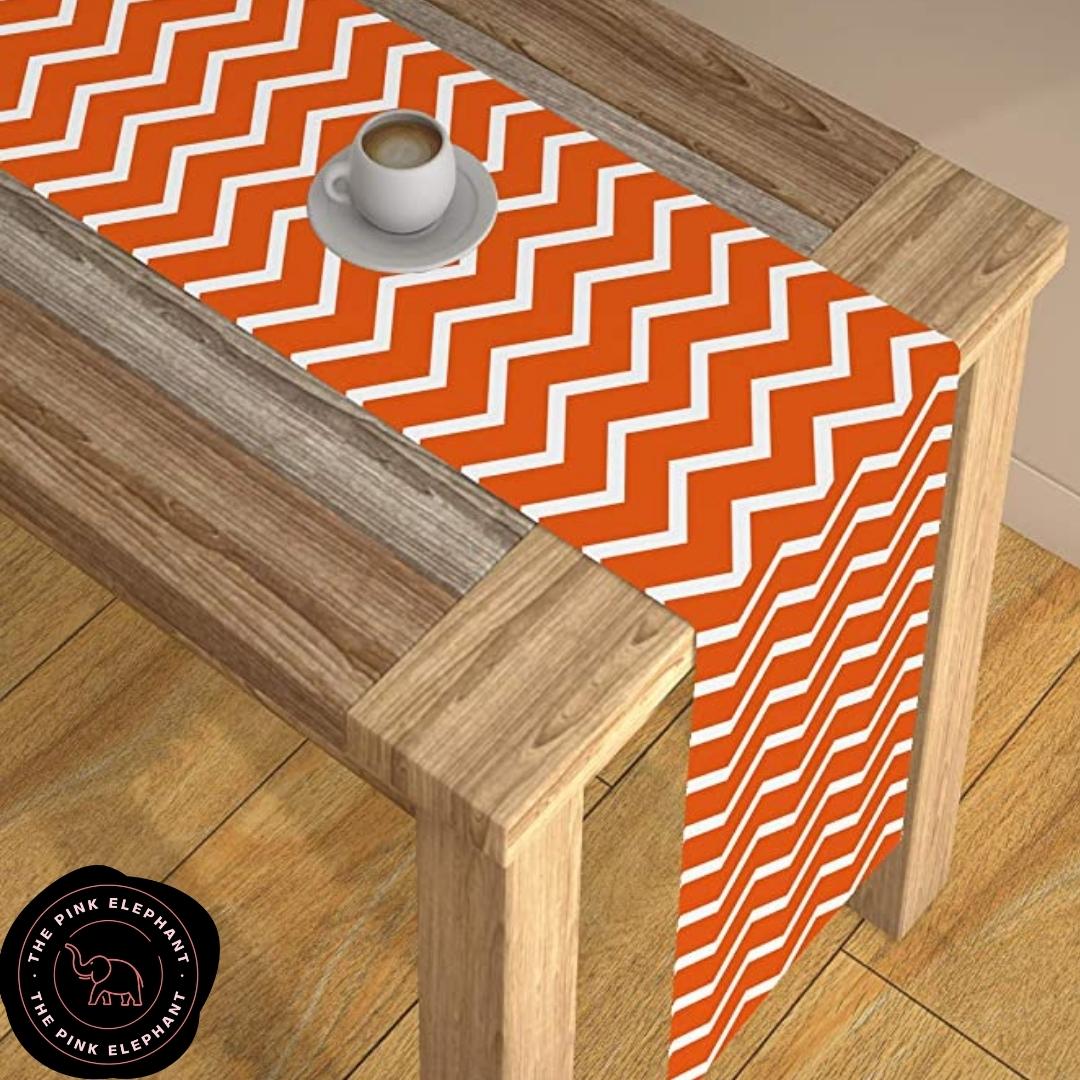 Orange Chevron Table Runner
