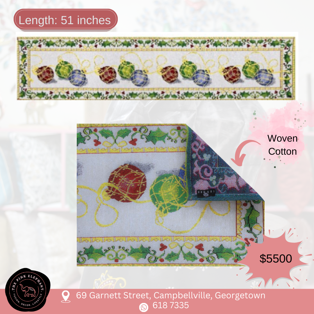 Christmas Ornament table runner