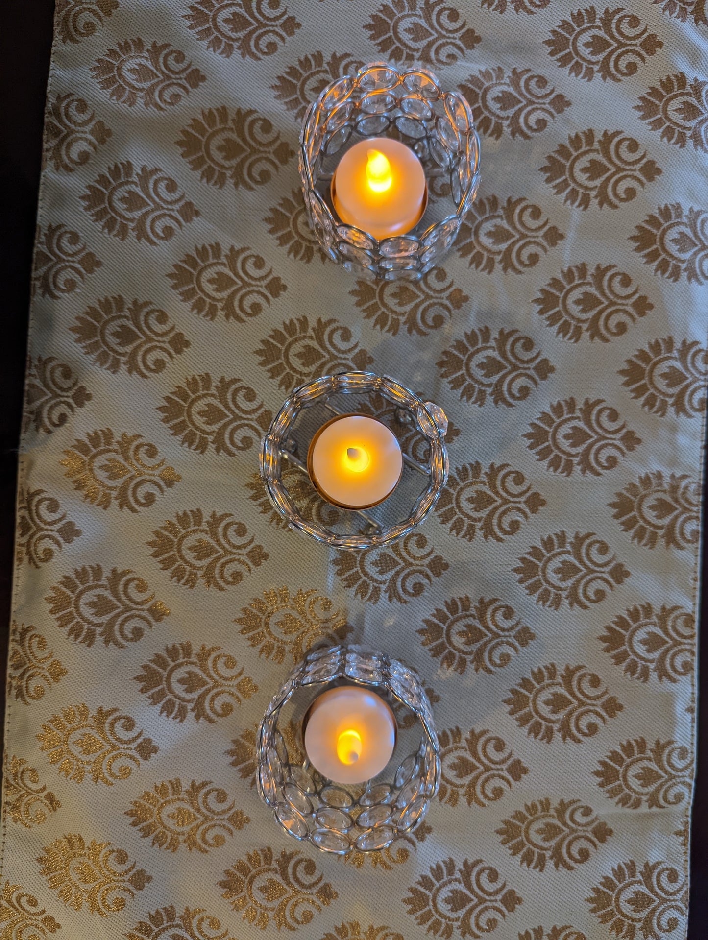 Beige & Gold Silk Table Runner