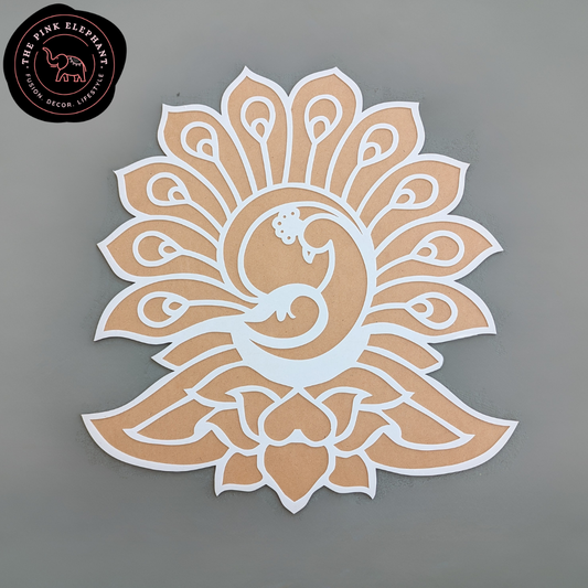 MDF Rangoli Stencil - Peacock 24 inch