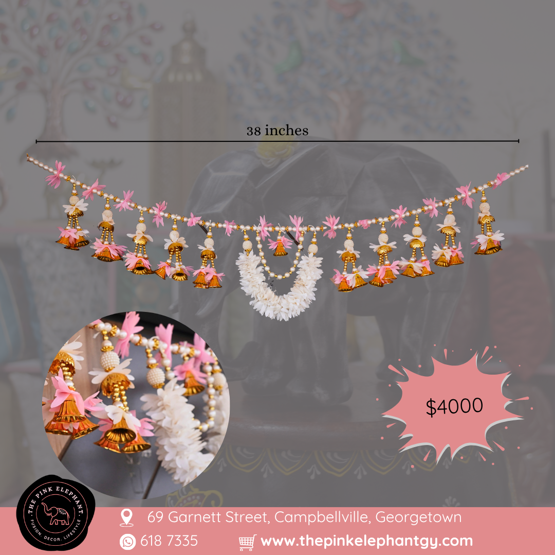 Pink Jasmine Pearl Toran - 2738