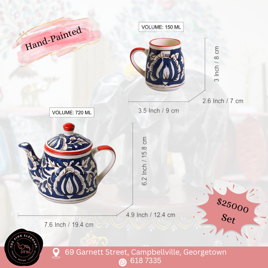 Blue Handpainted Tea Set