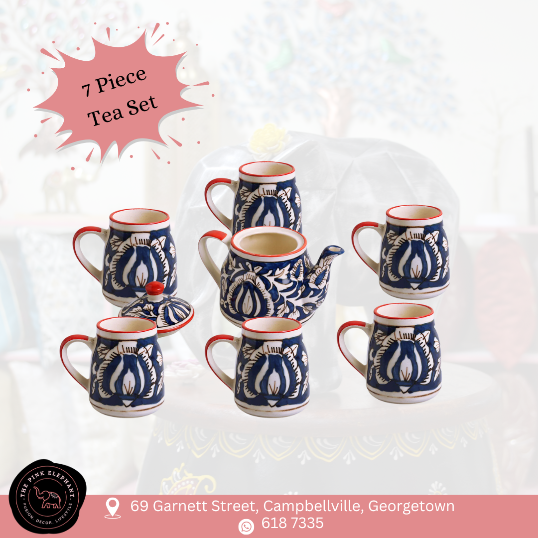 Blue Handpainted Tea Set