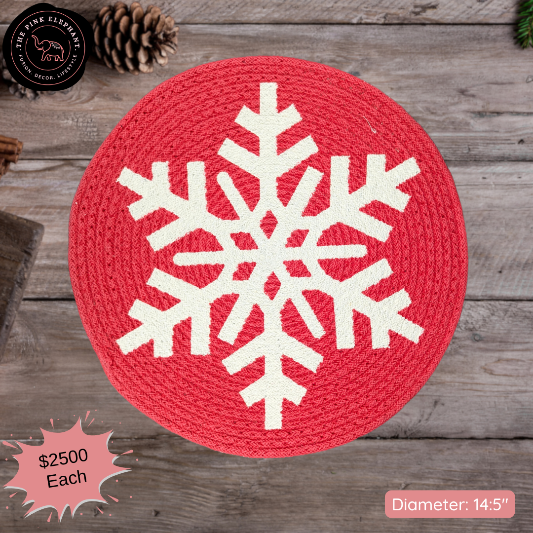 Red Snowflake Christmas Placemat