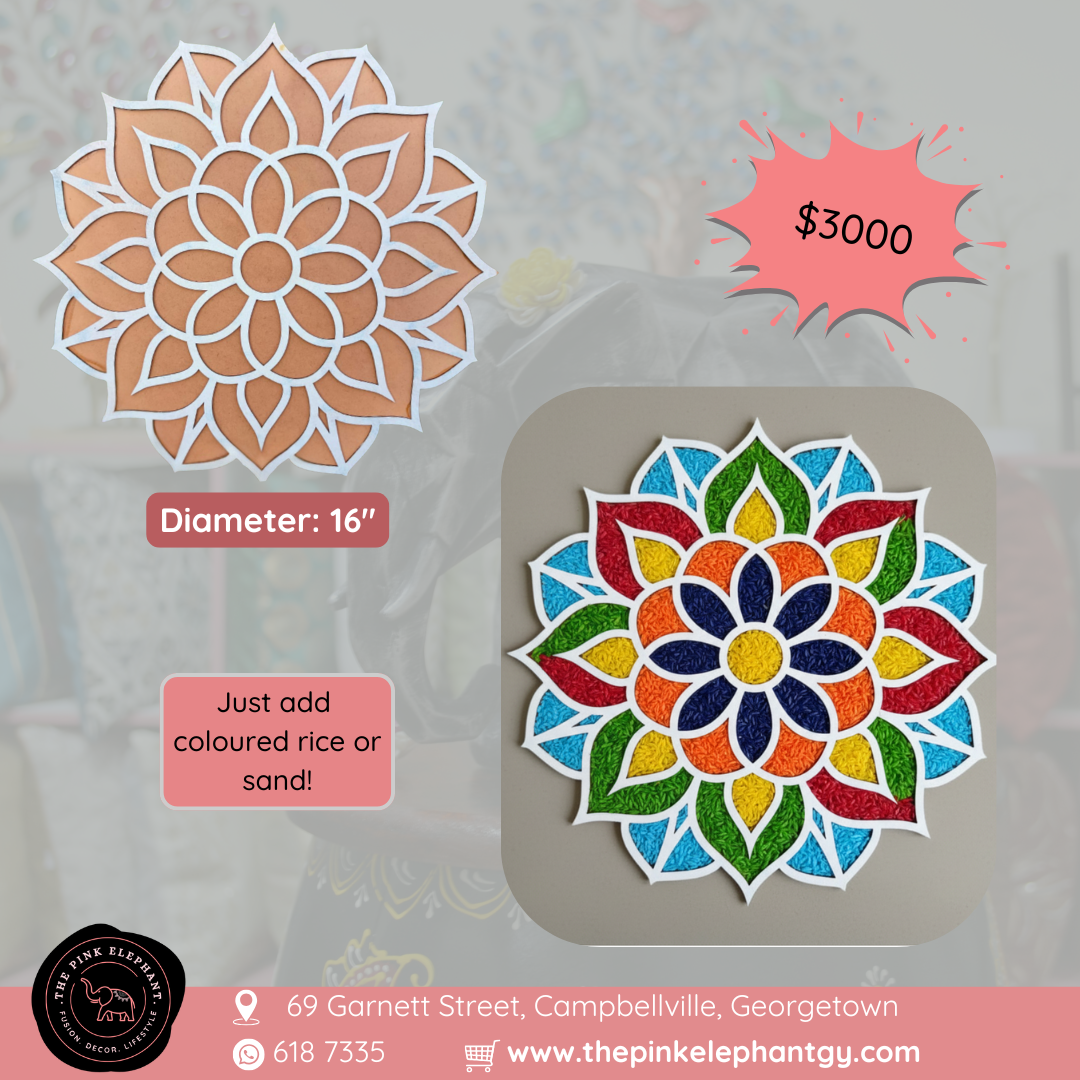 MDF Rangoli Stencil - Rose Flower 16 inch