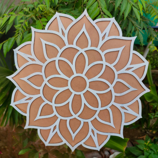 MDF Rangoli Stencil - Rose Flower 16 inch