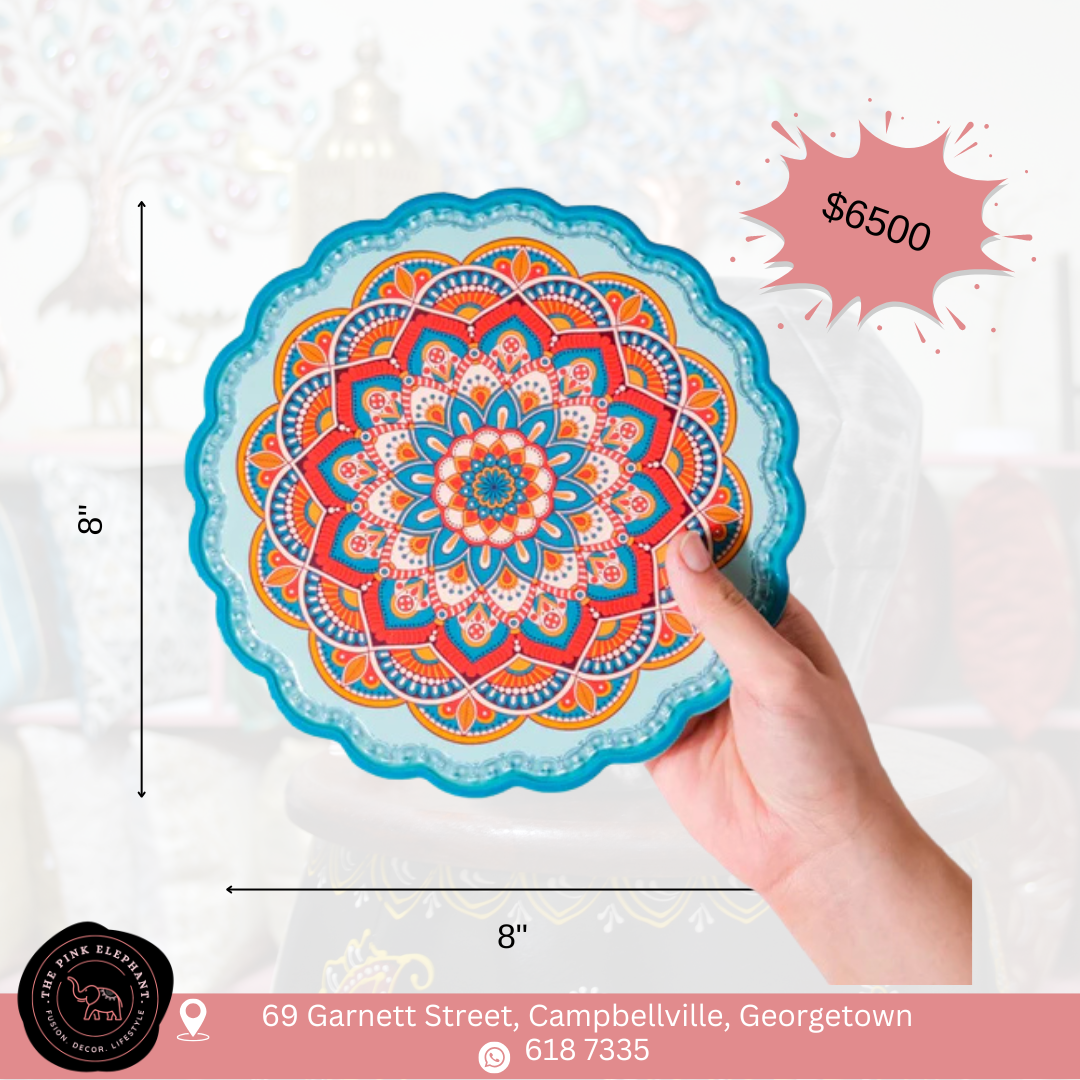 Round Blue and Green Trivet