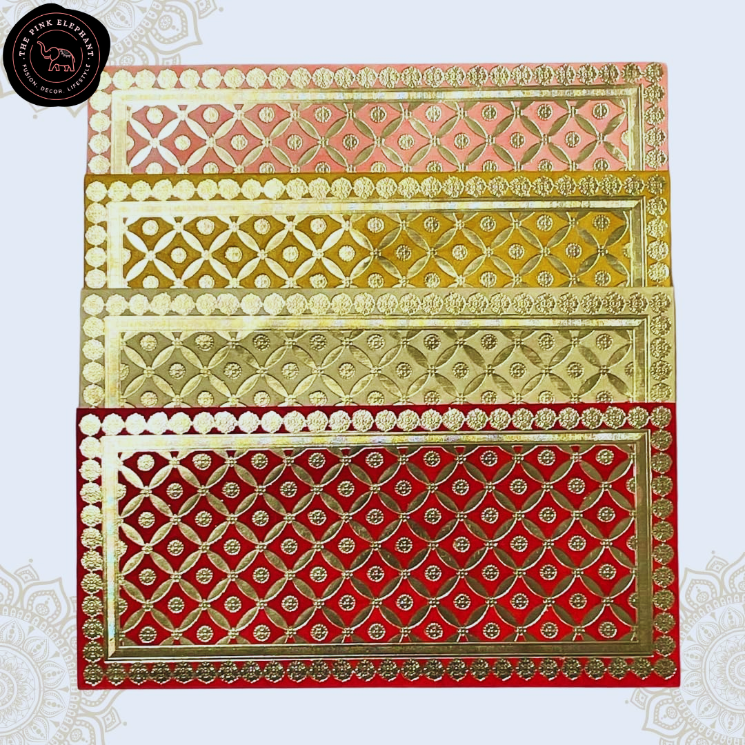 Decorative Money Envelopes- Gold Embossed Geometric