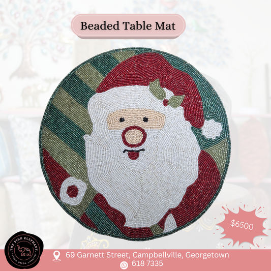 Beaded Placemat- Santa