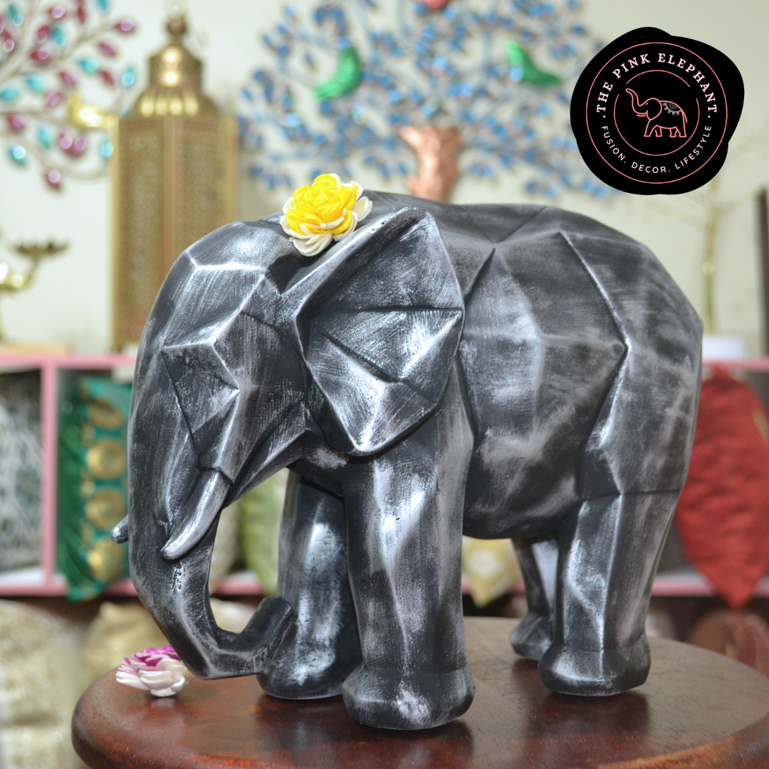 Geometric Silver Elephant