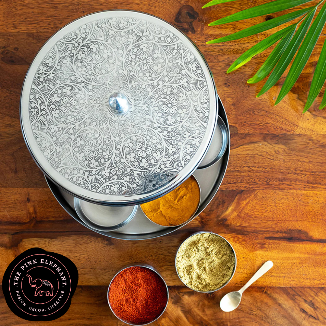 Silver Stainless Steel Spice Box