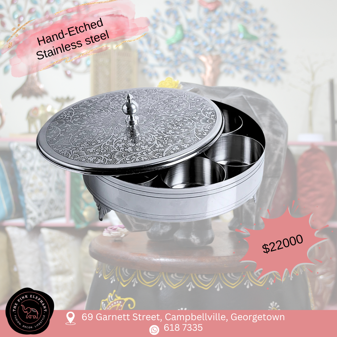Silver Stainless Steel Spice Box