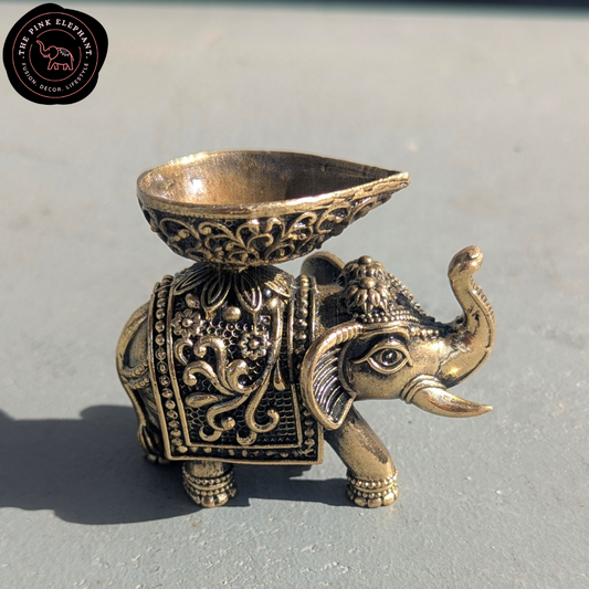 Small Elephant Intricate Brass Figurine