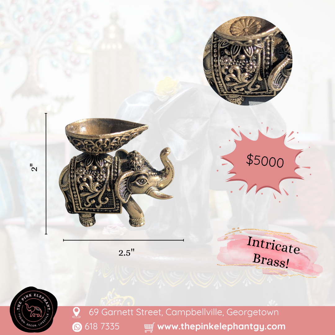 Small Elephant Intricate Brass Figurine