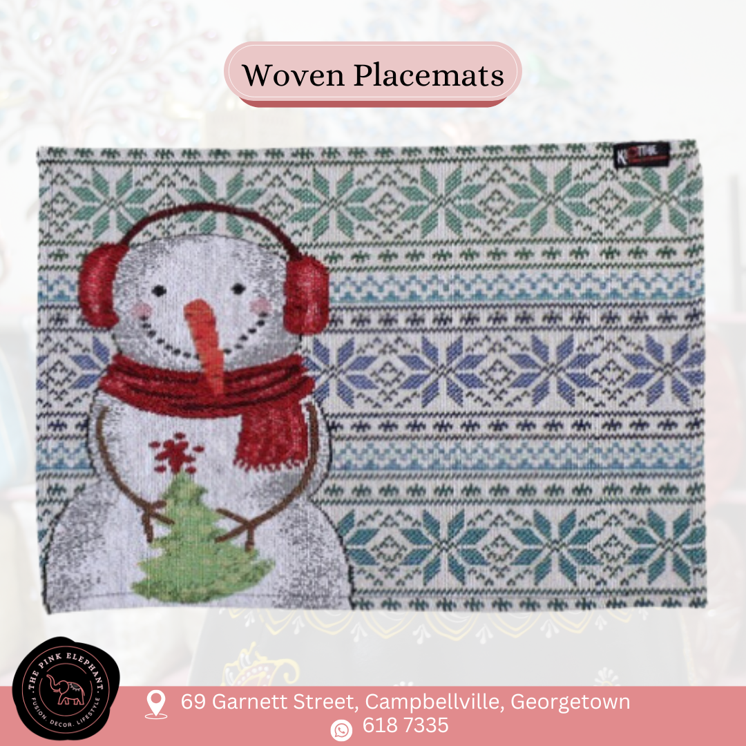 Snow Man Woven Placemats
