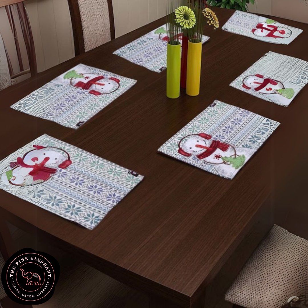 Snow Man Woven Placemats