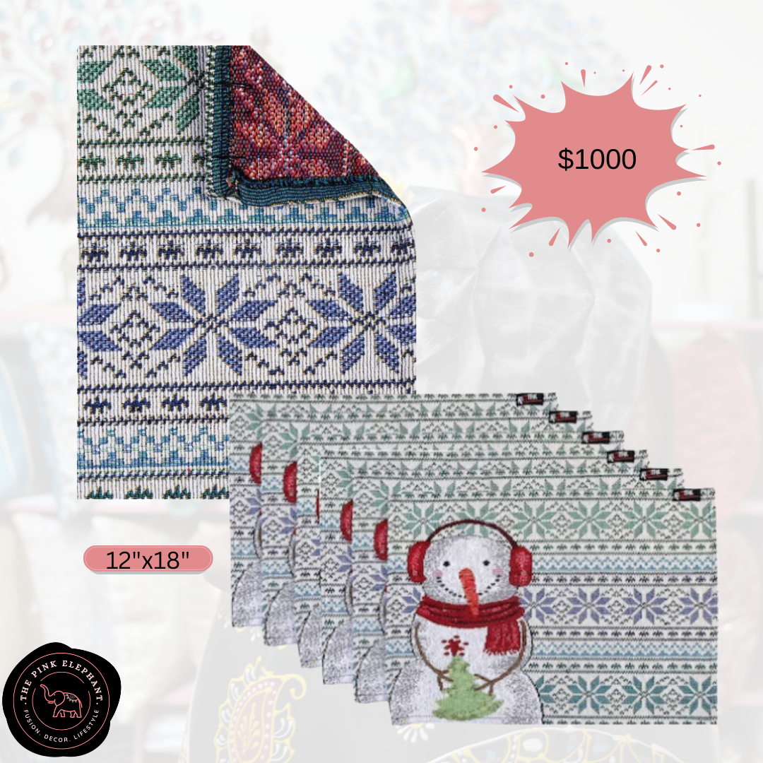 Snow Man Woven Placemats