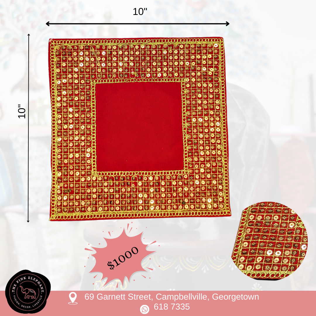Sequinned Red Square Altar Cloth