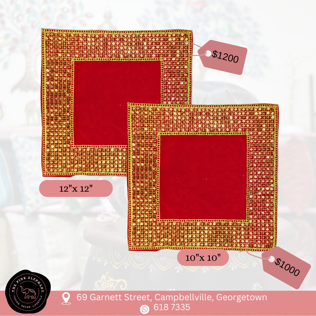 Sequinned Red Square Altar Cloth
