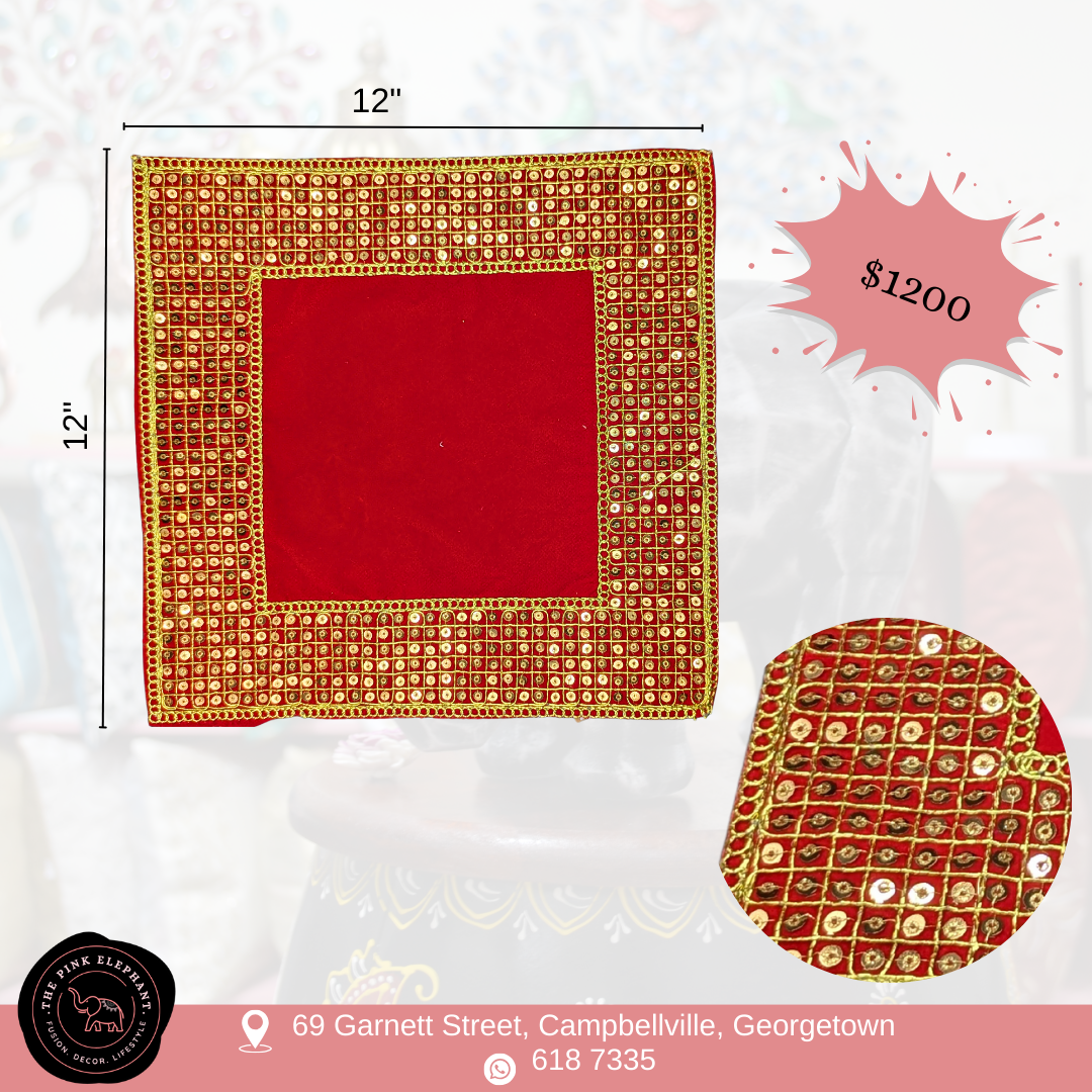Sequinned Red Square Altar Cloth