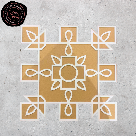 MDF Rangoli Stencil - Square Diya 16 inch