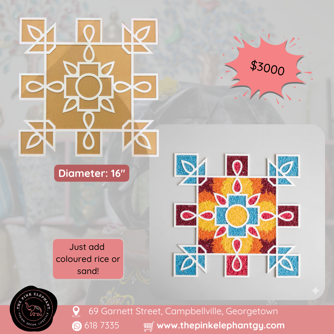 MDF Rangoli Stencil - Square Diya 16 inch